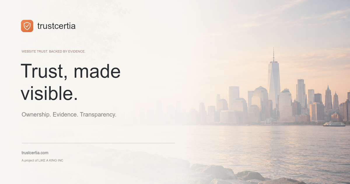 TrustCertia — Website preview